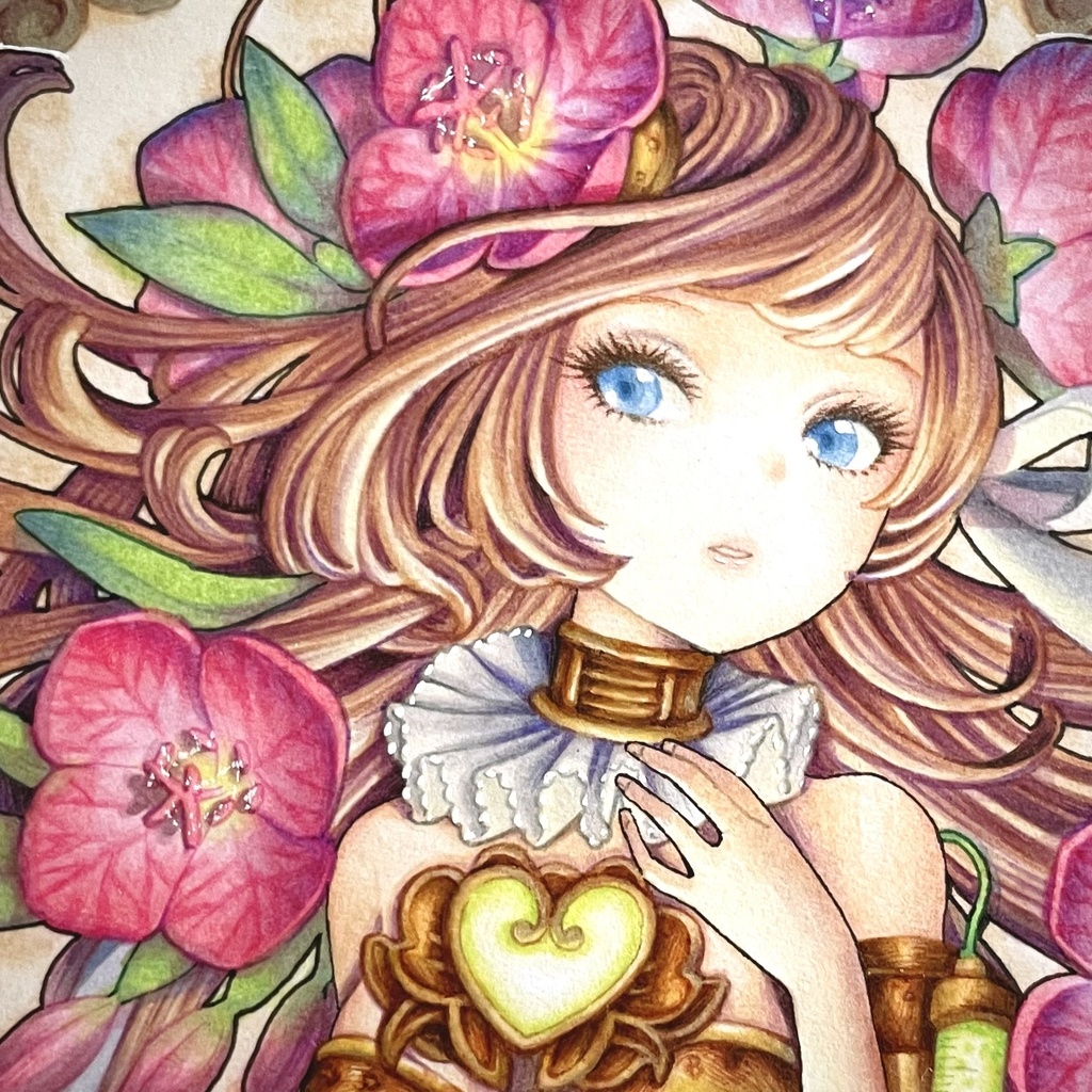 【原画】円形イラスト(夕化粧)