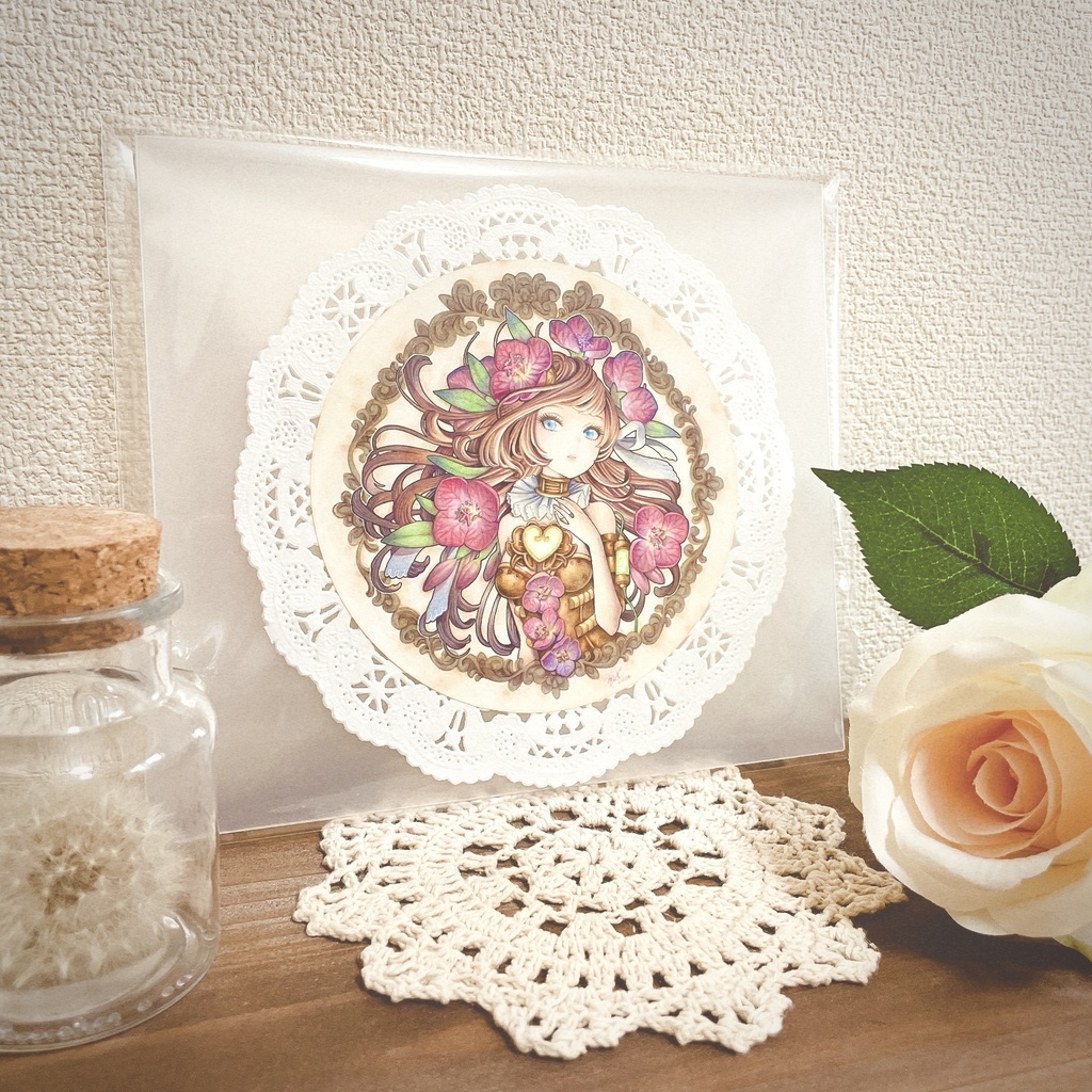 【原画】円形イラスト(夕化粧)