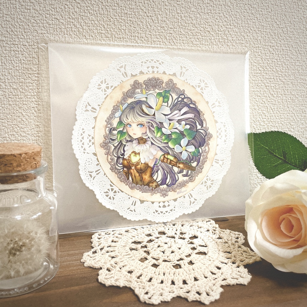 【原画】円形イラスト(ドクダミ)