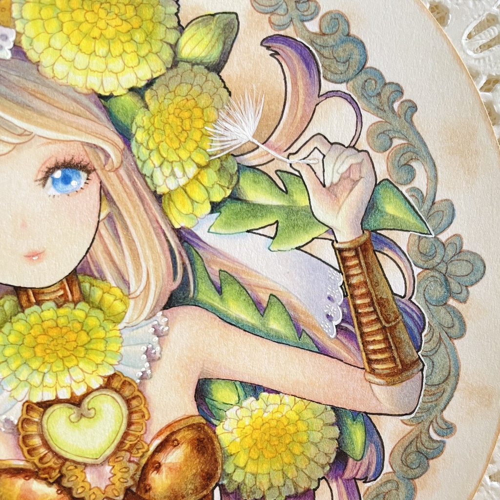 【原画】円形イラスト(たんぽぽ)