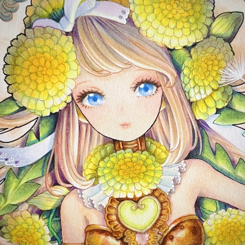 【原画】円形イラスト(たんぽぽ)