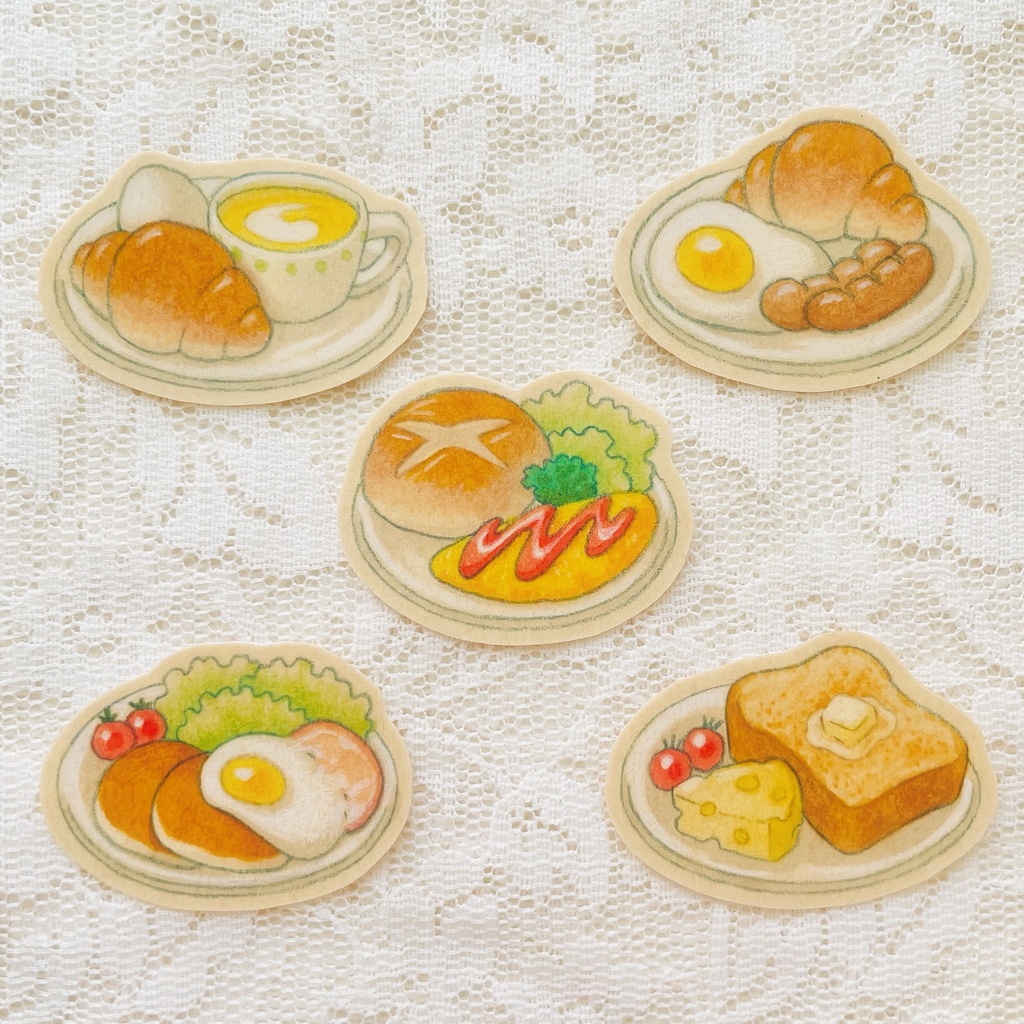 【原画】おいしそうなシール(モーニングメニュー)