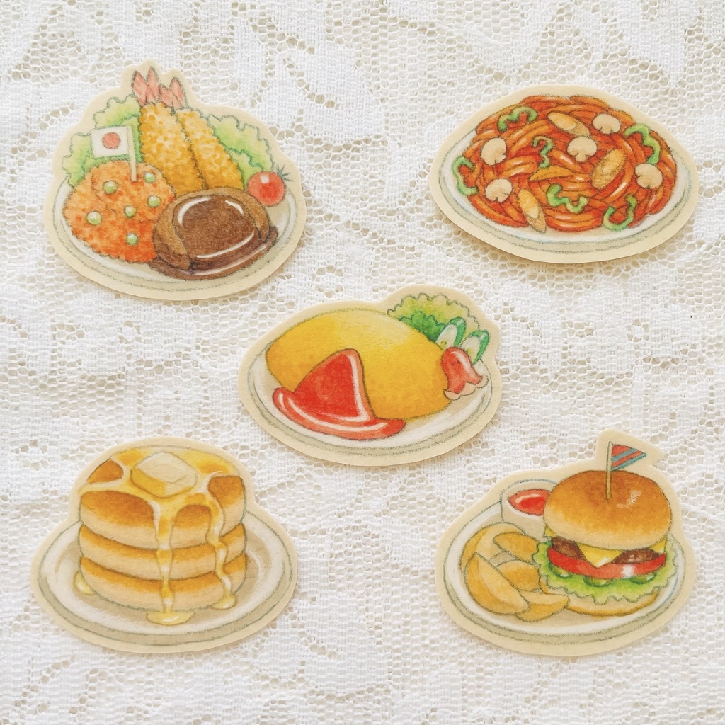 【原画】おいしそうなシール(ランチメニュー)