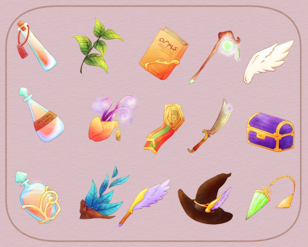 魔法アイテムアイコン素材集