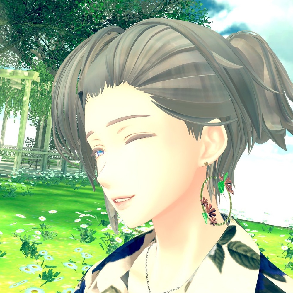 【VRChat想定】お花のリングピアス