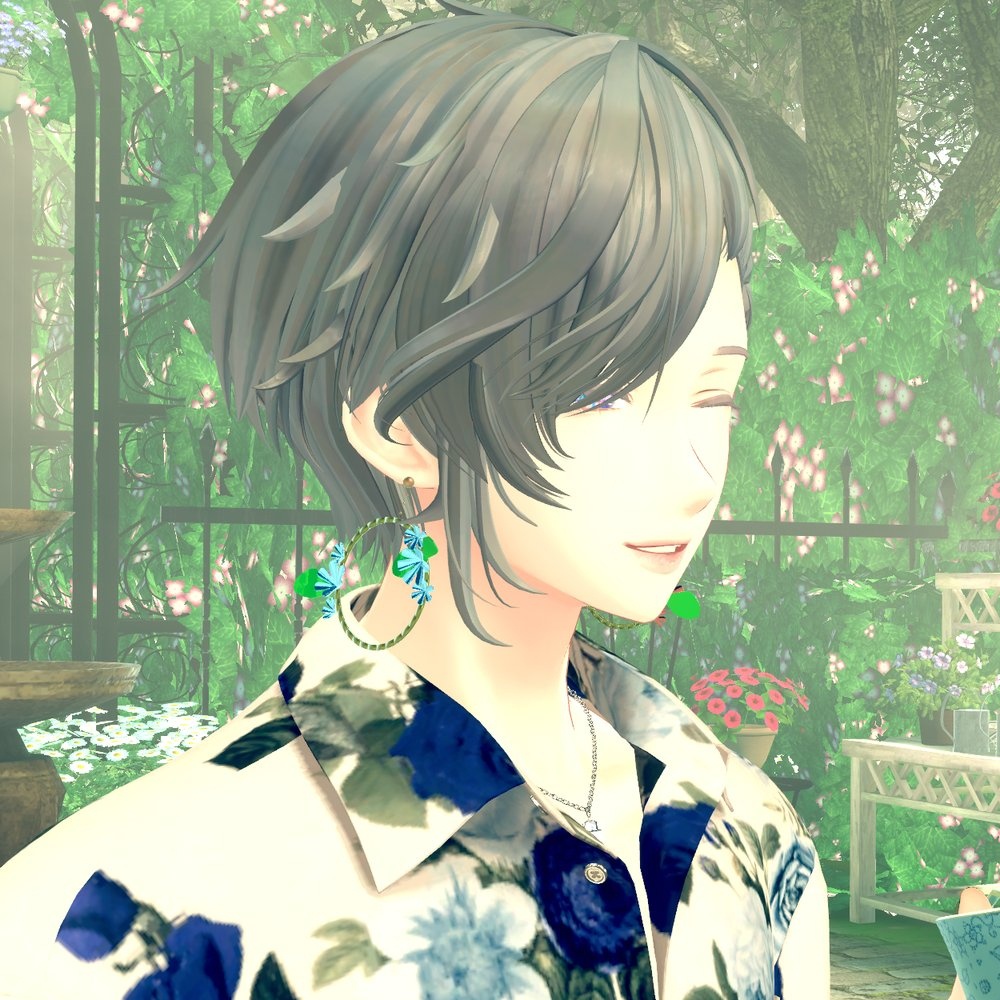 【VRChat想定】お花のリングピアス