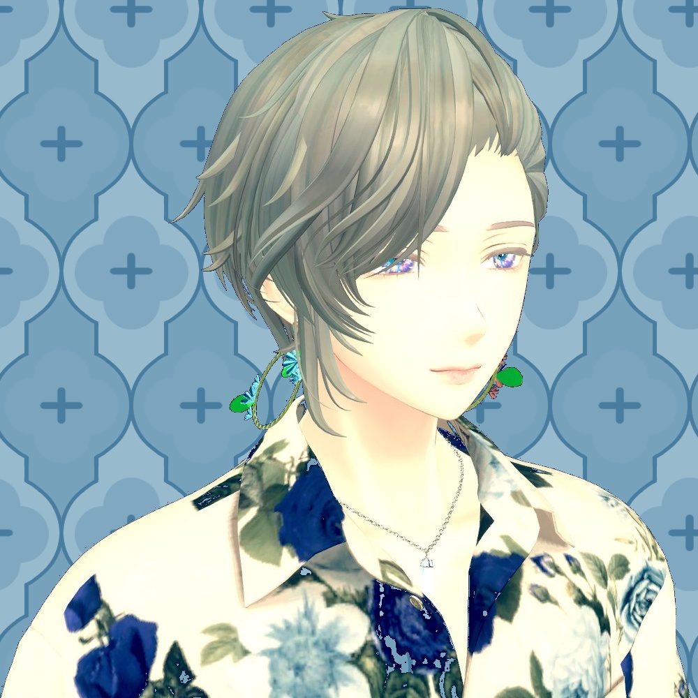 【VRChat想定】お花のリングピアス