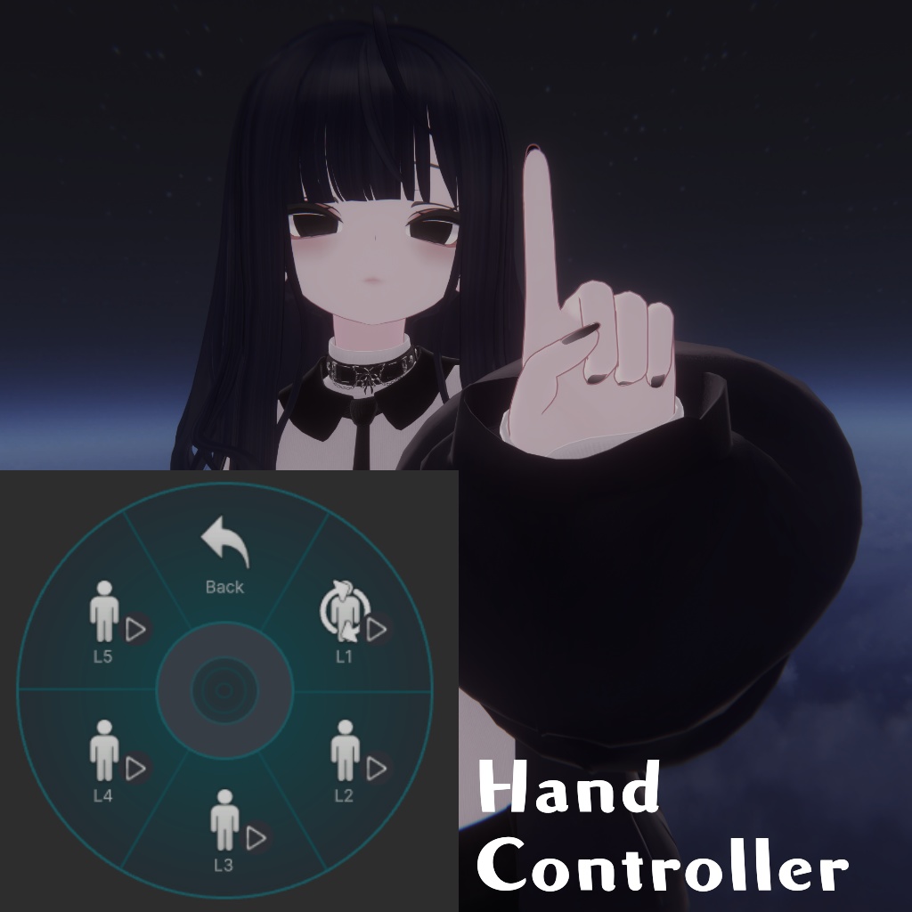 【VRChat想定】ハンドトラッキング無しで手で数を示すギミック