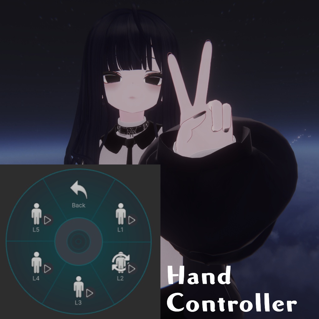 【VRChat想定】ハンドトラッキング無しで手で数を示すギミック