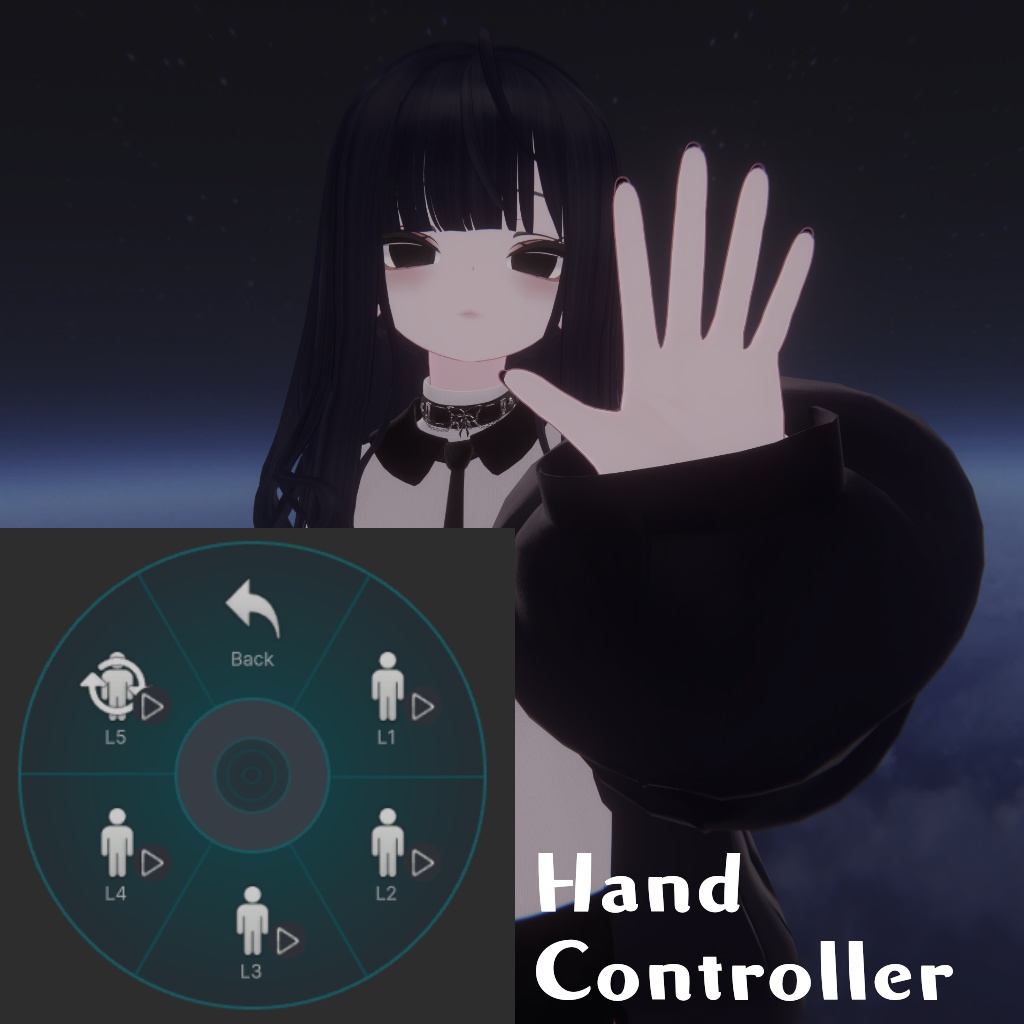 【VRChat想定】ハンドトラッキング無しで手で数を示すギミック