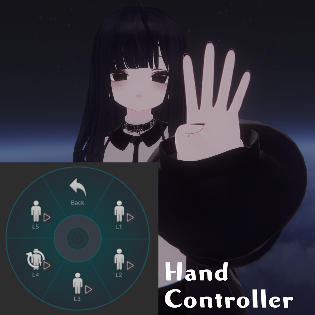 【VRChat想定】ハンドトラッキング無しで手で数を示すギミック