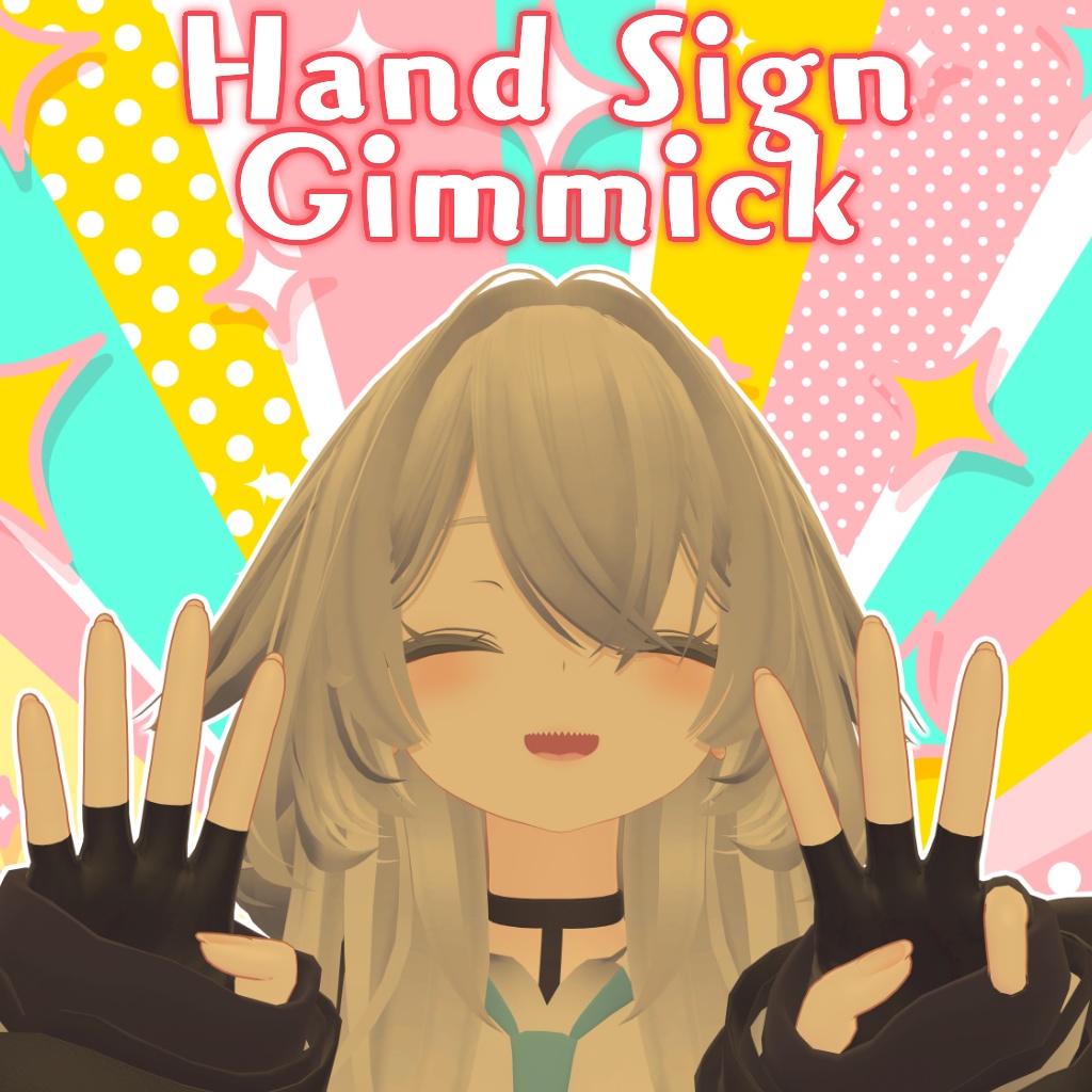 【VRChat想定】ハンドトラッキング無しで手で数を示すギミック