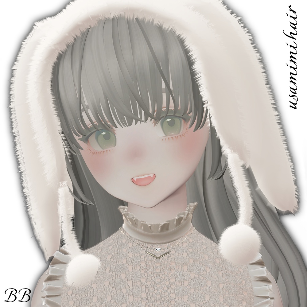 【SALE/3アバター対応】うさみみロング【髪型/VRChat想定】