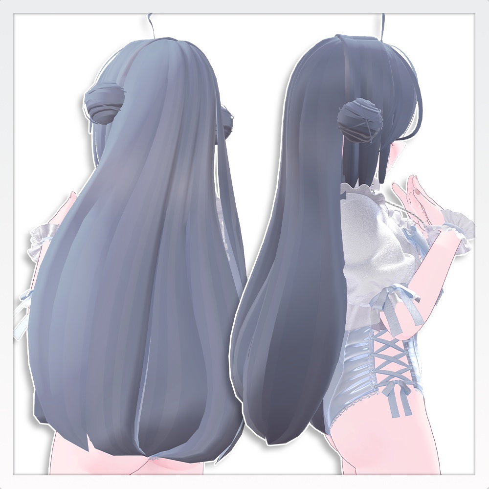 【SALE/3アバター対応】kawaii twin odango hair【髪型/VRChat想定】