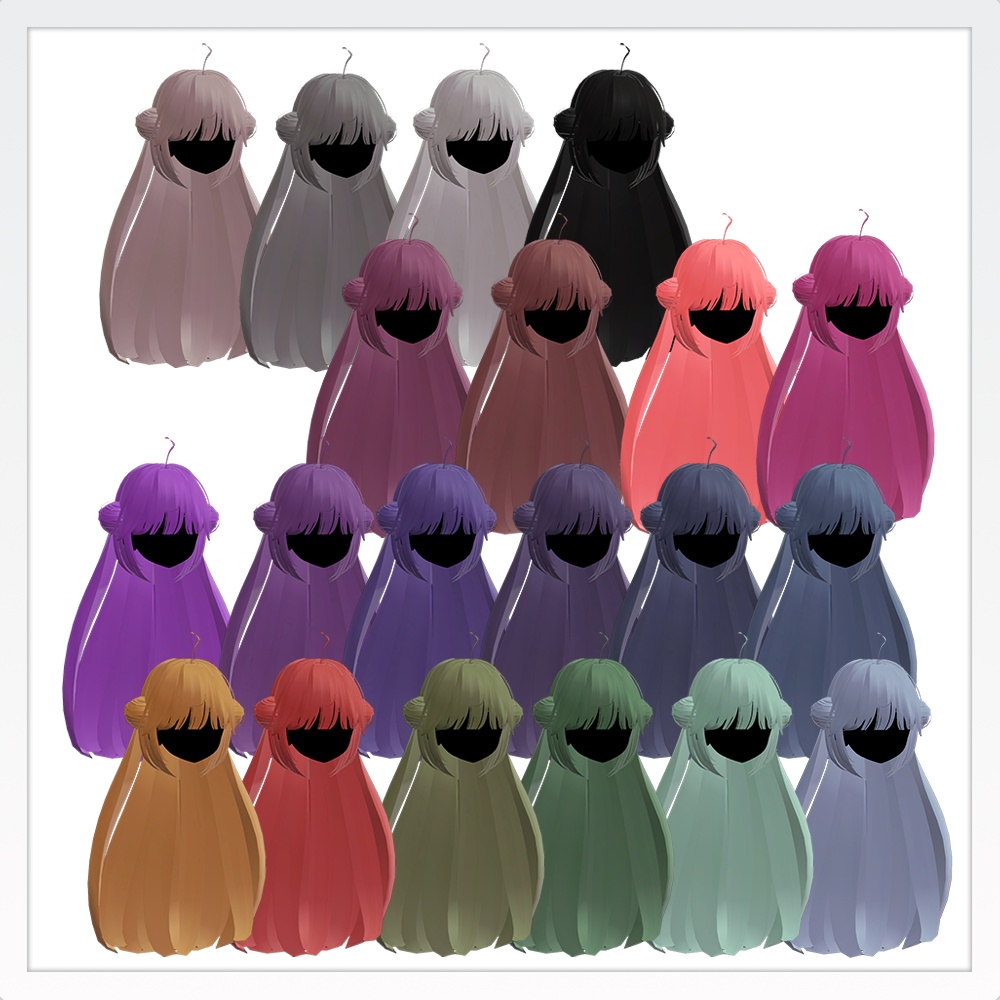 【SALE/3アバター対応】kawaii twin odango hair【髪型/VRChat想定】