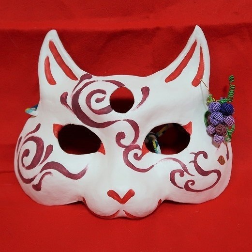 お面　猫叉（ぶどう）