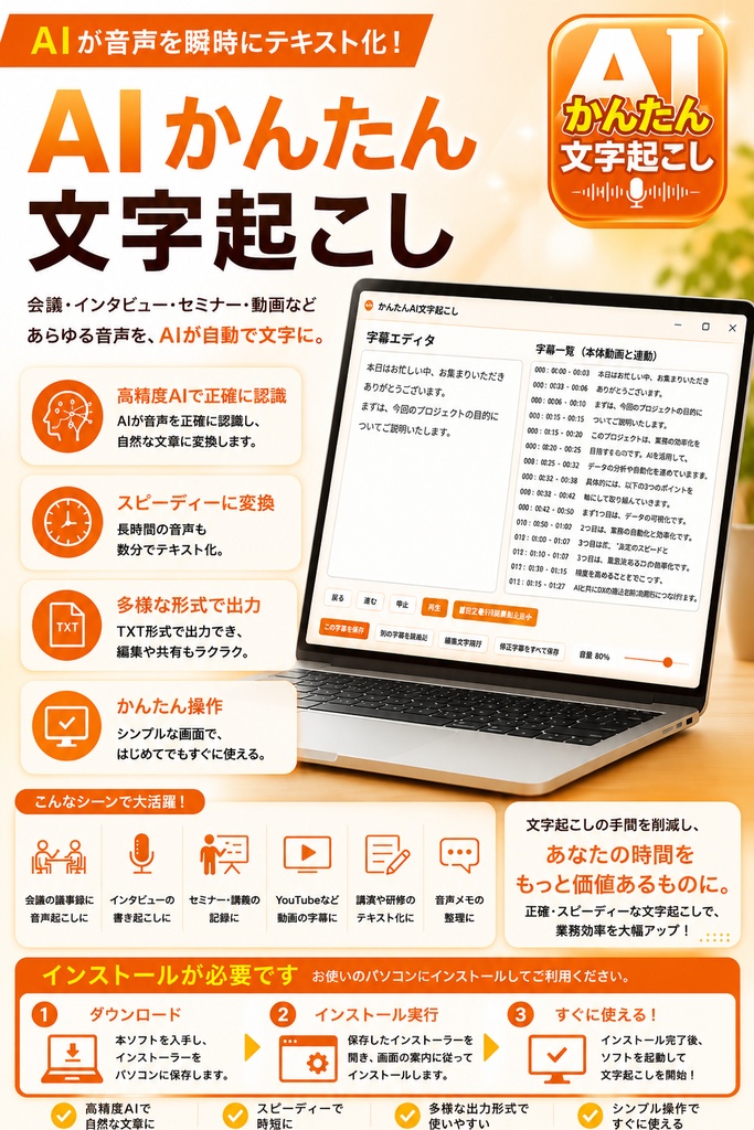 かんたんAI文字起こし 1.0
