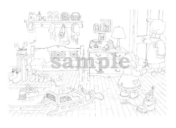 ぶたさんと雪だるま -Pig and snowmen-