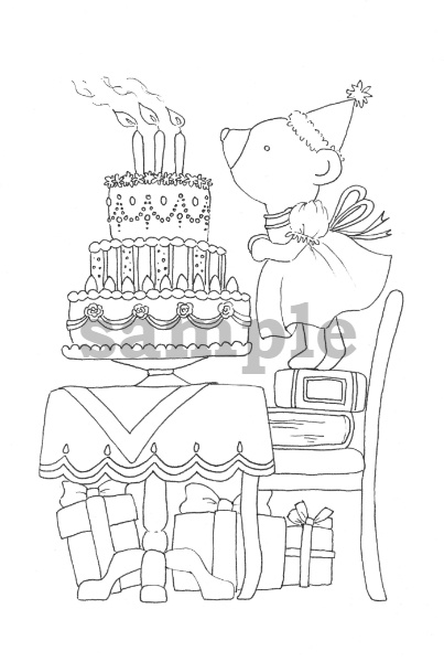 くまさんとバースデーケーキ-Bear and birthday cake-