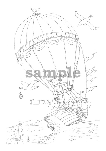 くまさんと気球-Bear and balloon-