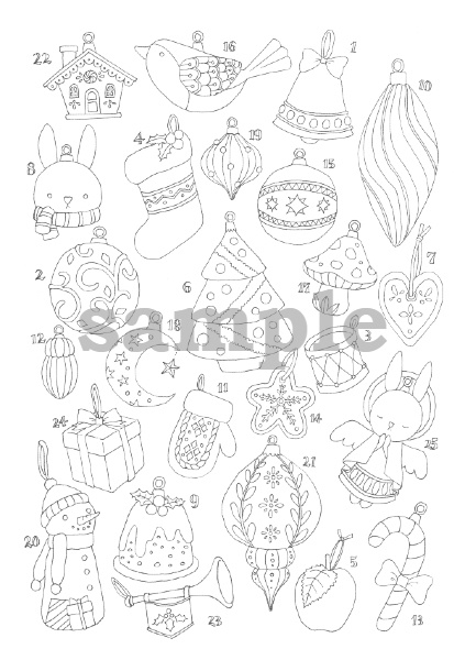 うさぎオーナメントのアドベントカレンダー-Rabbit ornament advent calendar-