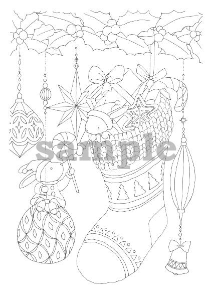 うさぎさんとクリスマスソックス-Rabbit and Christmas socks-