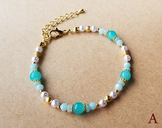 天然石×ビーズのブレスレット(バリエーション有)