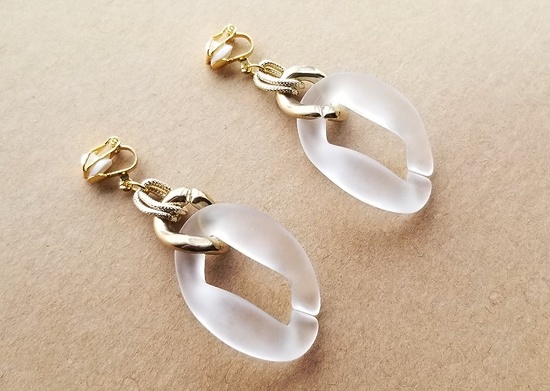 3種のチェーンイヤリング(white)