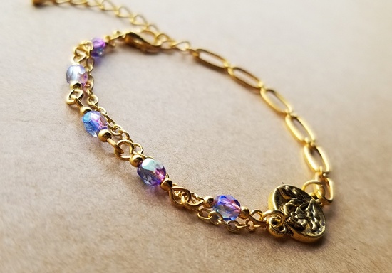 花の彩りブレスレット(紫陽花)