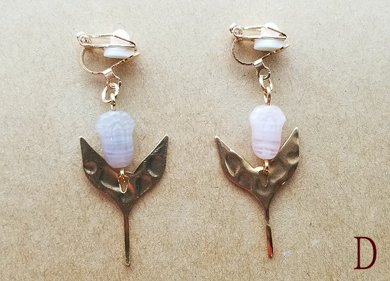 ★カラーバリエ増★一輪チューリップのイヤリング(カラーバリエーション有)