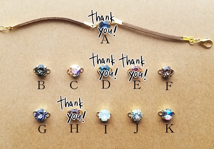 スワロフスキー・ガラスのシンプルブレスレット(バリエーション有)