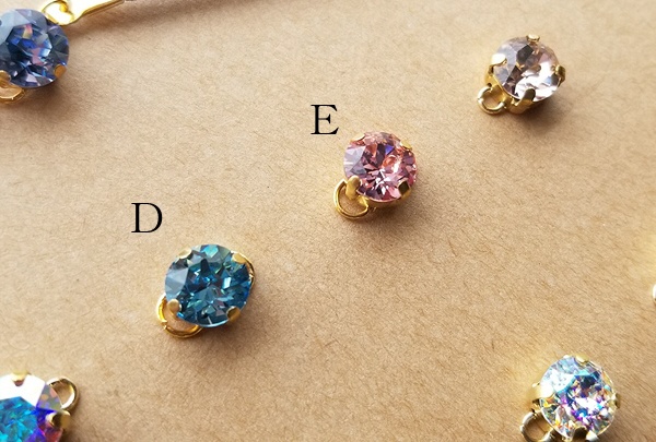 スワロフスキー・ガラスのシンプルブレスレット(バリエーション有)