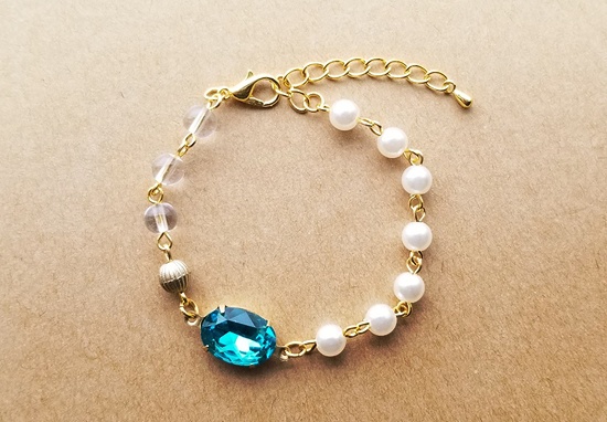 オーバルカットビジューのジュエリーブレスレット(バリエーション有)