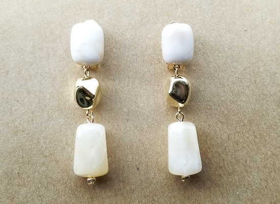 アクリルパーツのコンビネーションイヤリング（G）