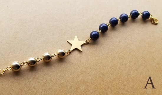 ブラススターのバイカラーブレスレット(バリエーション有)