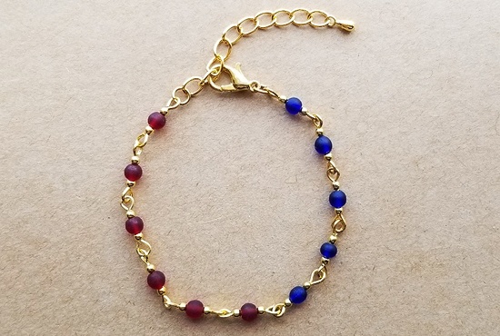 ヴィンテージガラスとチェコビーズのブレスレット