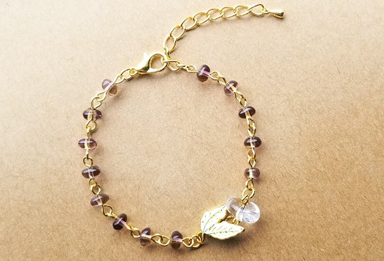 グラデーションガラスのブレスレット(菫)