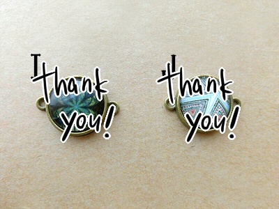 ガラスカボションのワンポイントブレスレット(バリエーション有)