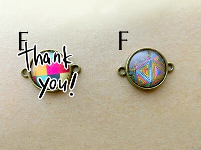 ガラスカボションのワンポイントブレスレット(バリエーション有)