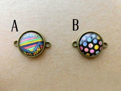 ガラスカボションのワンポイントブレスレット(バリエーション有)