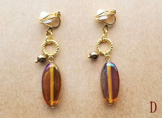 オーロラガラスのイヤリング(バリエーション有)