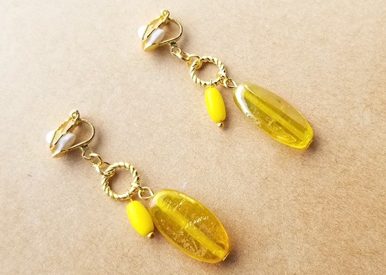 オーロラガラスのイヤリング(バリエーション有)