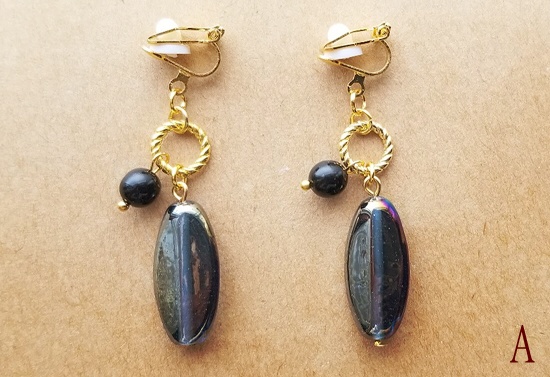 オーロラガラスのイヤリング(バリエーション有)