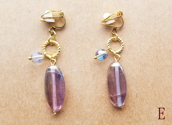 オーロラガラスのイヤリング(バリエーション有)