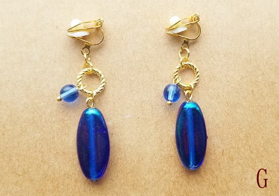 オーロラガラスのイヤリング(バリエーション有)