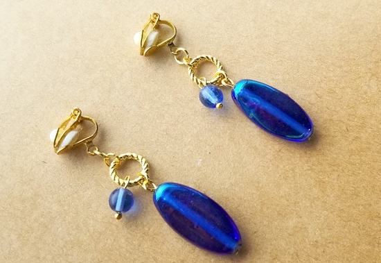 オーロラガラスのイヤリング(バリエーション有)