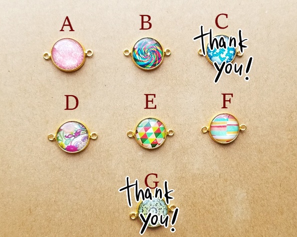 カラフルガラスカボションの革紐ブレスレット(バリエーション有)