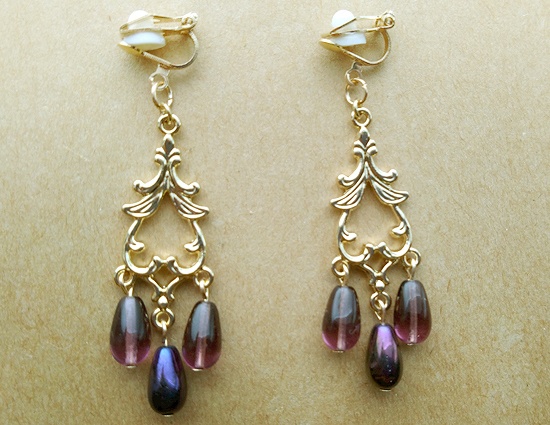 ドロップガラスのシャンデリアイヤリング（B）