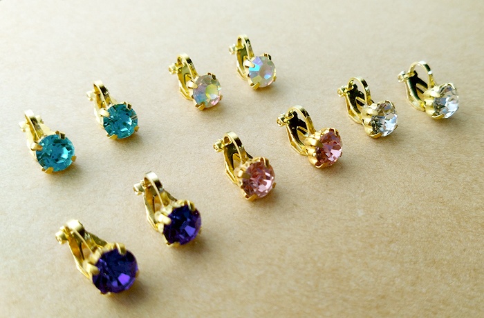 カラフルビジューのイヤリングセット（A）