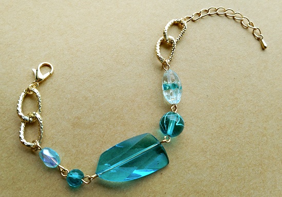 ランダムシェイプのガラスブレスレット(G)